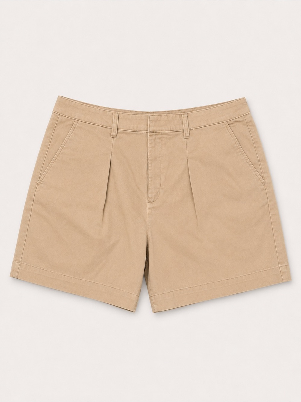 Calvin Klein Jeans Pleated Chino Shorts - Beige